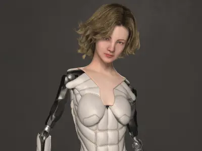  Cyborg Girl Bella Lowpoly Game ready 