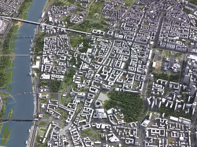 Warsaw Low-poly 3D model