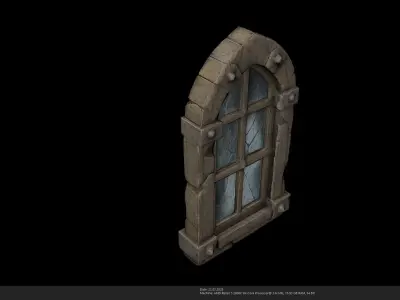 Stylized Medieval Stone Window 3d Model - AI Low-poly 3D model