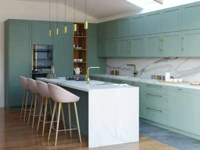 Modern Kitchen Island - Classic Contemporary  3D model