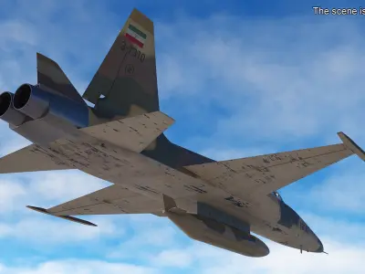  Combat Fighter HESA Saeqeh with Pilot in Flight 