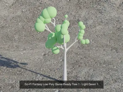 Sci-Fi Fantasy Low-Poly Trees-Plants - Easy to Re-color 3D Model Pack