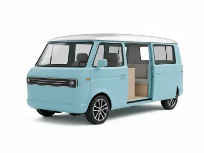 Camper Van Low-poly 3D model