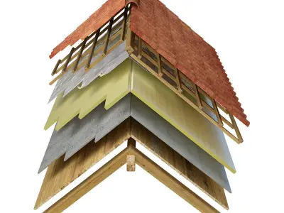 Insulated roof exploded view 3D model