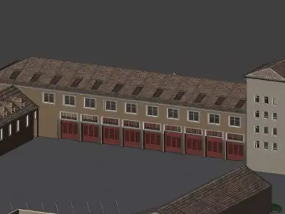 Big Firestation -  Gro0e Feuerwache  Low-poly 3D model