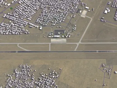 Jizan Airport Low-poly 3D model