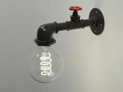 Sconce industrial light bulb wall 3D model