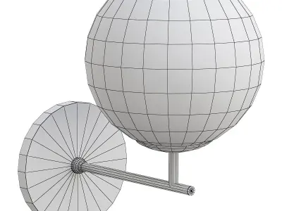 Schoppen-1491-1W wall light with glass globe 3D model