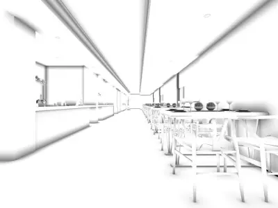 Business Restaurant - Coffee - Banquet  107 3D model
