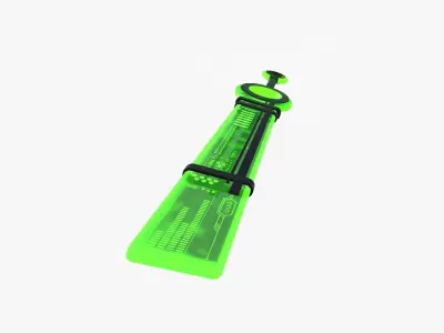 SciFi Sword A02 Green - Character Design Fashion Low-poly 3D model