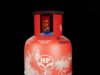 HP GAS CYLINDER RUSTY 3d model Low-poly 3D model