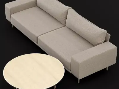 Sofa piu double 250 and cara 100 cofe table BT design 3D model