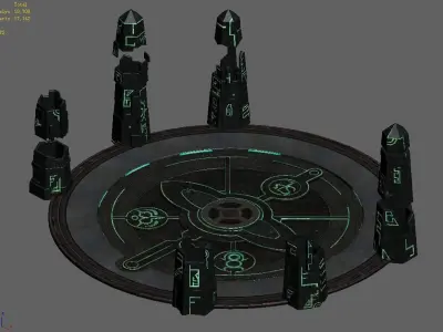 Heterogeneous - mysterious stone column 02 3D model