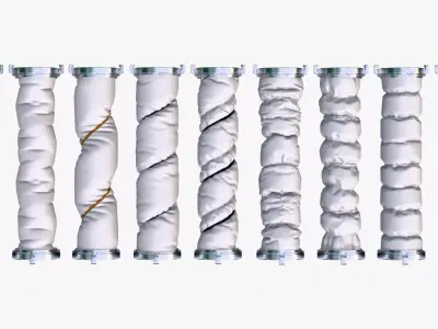 Aerospace Thermal Sleeves 9 Pieces Set M1 3D model