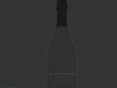 Sparkling Wine Photorealistic Bottle 3D Model Set 3D model
