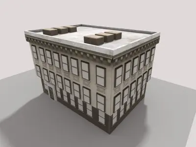 low poly city building 3D model