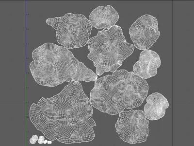 Cartoon Clouds Low-poly 3D model