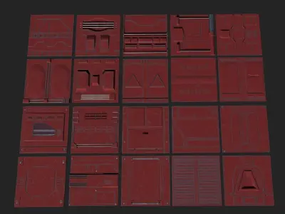 Low-Poly Sci-Fi PBR Pack Low-poly 3D model