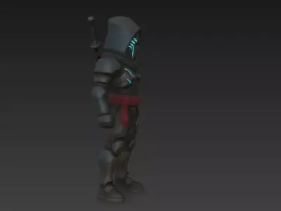 Powerful Futuristic Ninja Assassin Stylized 3D Character Model 3D model