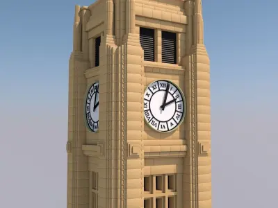 Beirut Clock Tower Landmark - Parliament of Lebanon 3D model