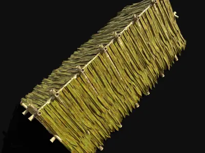 BAMBOO SHELTER HIDE HOUSE TREE JUNGLE HUT SURVIVAL CASTAWAY Low-poly 3D model