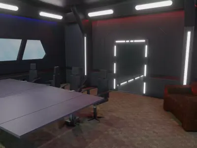Sci-Fi Conference Room 3D model