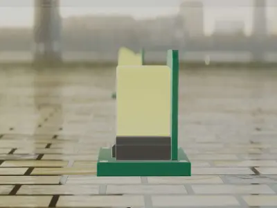 Street Light 8 Bollard 200mm Moss Green Version 2 Low-poly 3D model