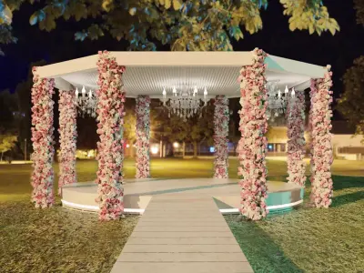 Classic outdoor wedding pergola  3D model