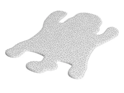 Vintage Tibetan Tiger Rug 3D model