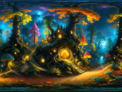 HDRI Fairytale Locations Low-poly 3D model