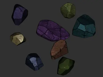 stylized rock 3D model