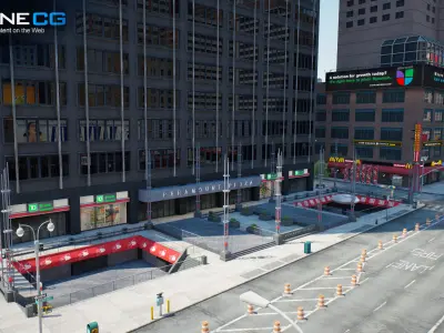 NYC Broadway - 7th Avenue Set 2 V2 3D model