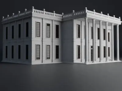 CLASSIC OLD EUROPEAN BUILDING 07 Low-poly 3D model