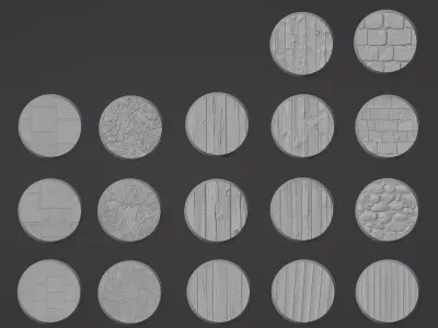 Warhammer bases high detail  3D print model