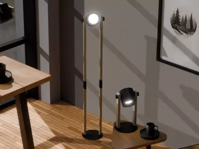 Lamp Set Low-poly 3D model