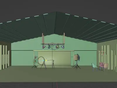 studio interior Low-poly 3D model 3D model