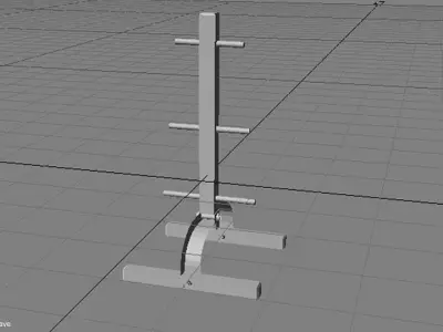 Exercise Storage Weight Plate Rack 3D model