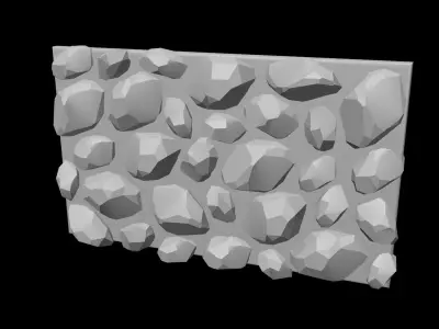 Rocky Wall - Editable  Free low-poly 3D model