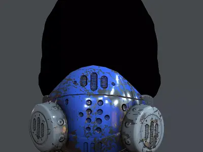 Gas mask helmet 3d model scifi Low-poly Low-poly 3D model Low-poly 3D model 59