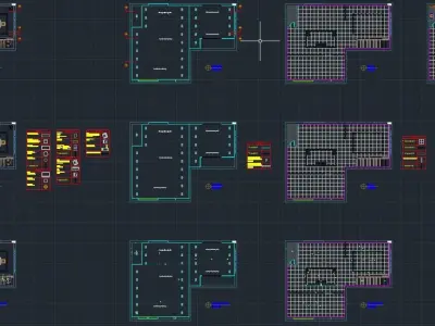 Dining room and Living room Interior floor plan for villa 3D model