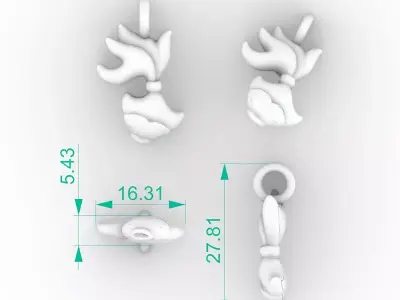Adorable Goldfish Pendant Necklace 3D print model