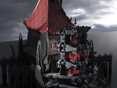 Lord Oda Nobunaga dragon temple 1  3D model