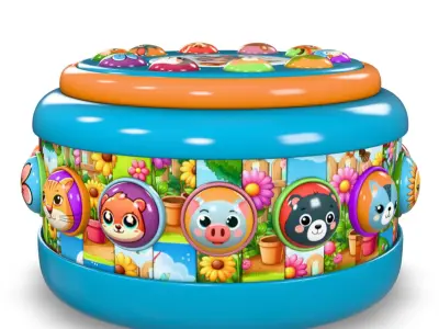 Kids Drum Toy 2 3D model