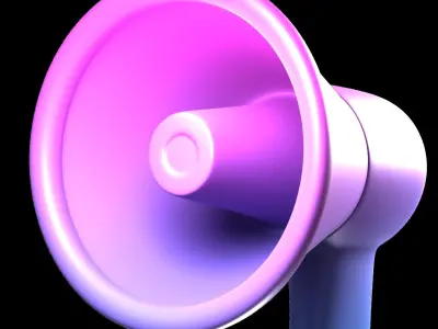Megaphone icon 3D model