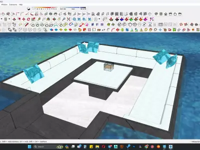 Sunken sitting area 3d model 3D model