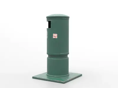 Metal Street Trash Bin 4K PBR Game Ready UV Unwrapped vol 10 Low-poly 3D model