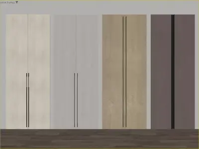Modern Textured Wardrobe Door Collection 3D Model 3D model