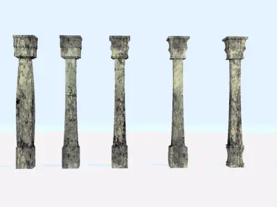 Pillar Model using Taper Modifier Low-poly 3D model