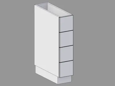 Kitchen Cabinet with Drawers 20 cm Low-poly 3D model