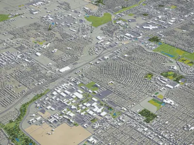 Aurora - City 3D Model Low-poly 3D model